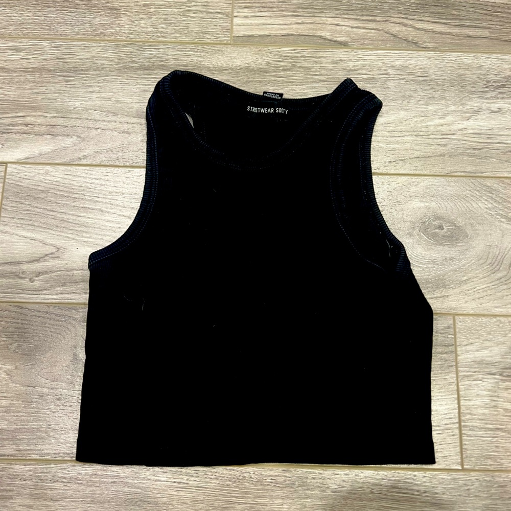 Urban planet black tank top crop